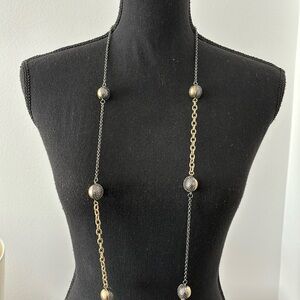 Two-toned gold and gunmetal necklace